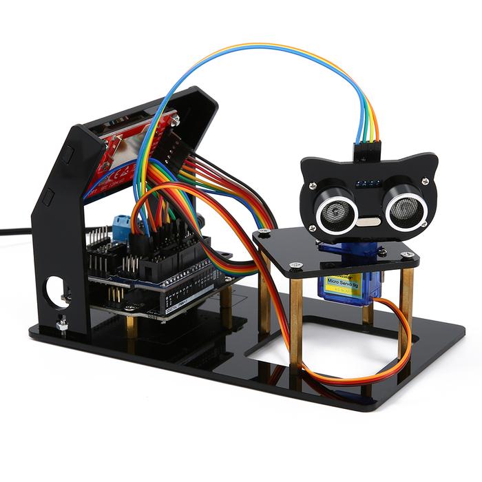 Gambar Simulation Radar Ultrasonic Sensor DIY Robotics Kit with R3, 1.8" TFT SPI Display, sg90 Servo for Arduino dari gocirstore undefined Tokopedia