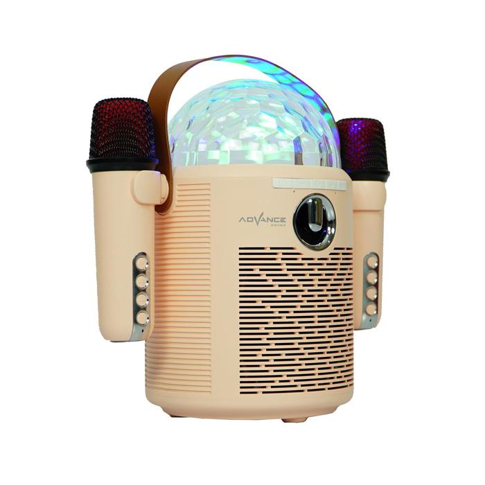 Jual Speaker Karaoke Bluetooth Mini Advance Portable V8 Lampu disco RGB ...
