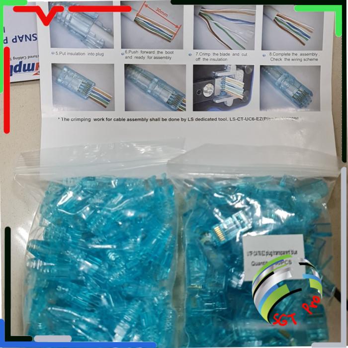 Ls Rj45 Jual Konektor rj45 cat6 anti gagal LS Cable / LS-MP-UC6-RJ45-EZ / Easy ...