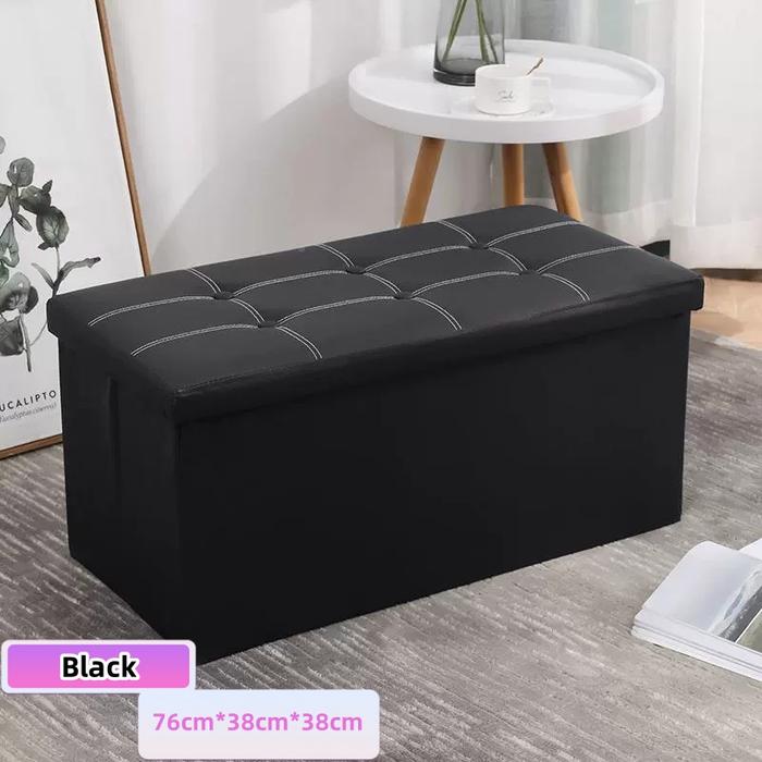 Gambar 【READY STOCK】Foldable Leather Sofa Storage Stool | Children's Toy Storage Stool | Multi Functional Clothing Storage Stool | Home Living Room Sofa Stool Book Sorting Box dari dasepstore0808 undefined Tokopedia