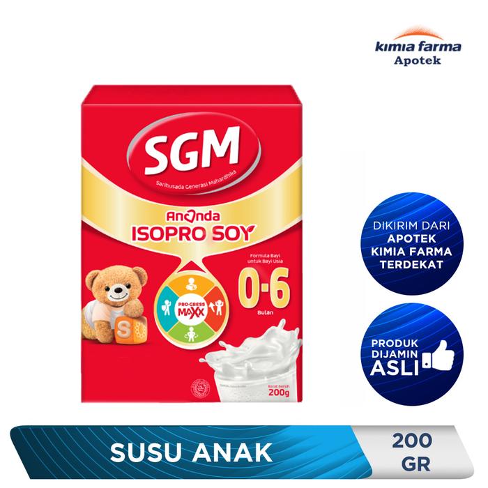 Gambar SGM ANANDA ISOPRO SOY 0-6 BULAN 200 GR / SUSU ANAK / KIMIA FARMA dari Kimia Farma Apotek Jawa Tengah OS undefined Tokopedia