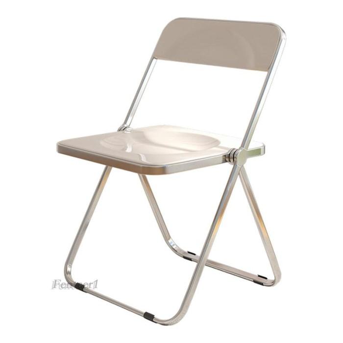 Gambar Terlaris Furniture Kursi Lipat Rangka Baja Untuk Ruang Tamu Kantor Kode 618 - White acrylic dari Kini Creatife Store undefined Tokopedia