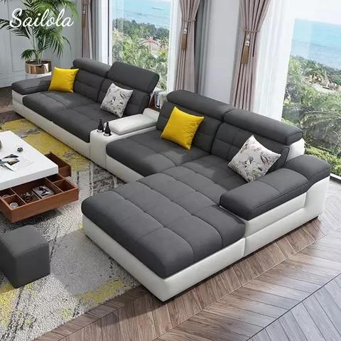 Gambar Terbaru Sofa L Modern Dengan Kualitas Premium Furniture Ruang Tamu Modern Kode 701 dari Kini Creatife Store undefined Tokopedia