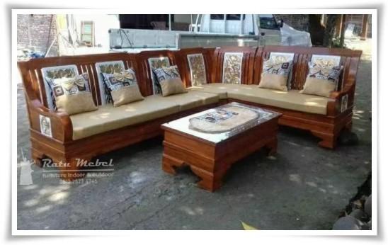 Gambar Terlaris Kursi Tamu Sofa Sudut Semut Jati Jepara Furniture Ruang Tamu Minimalis Kode 543 dari Kini Creatife Store undefined Tokopedia