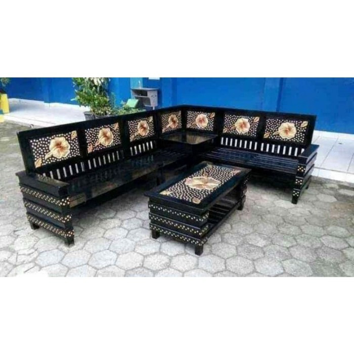 Gambar Terbaru Kursi Sudut Bangku Kursi Ruang Tamu Kayu Jati Furniture Jepara Free Kode 824 dari Kini Creatife Store undefined Tokopedia