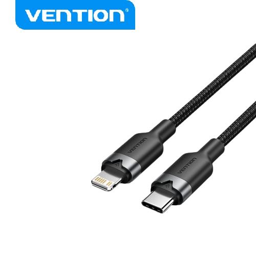 Gambar Vention Kabel Data Charger Type-C to Lightning Fast Charging PD Apple Iphone 2M - LAL - Black dari Gaming Plus Store undefined Tokopedia
