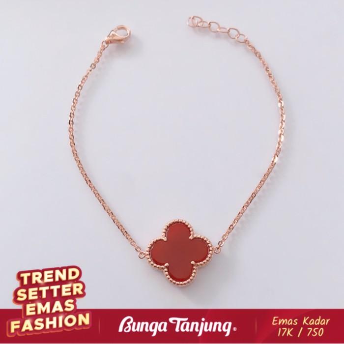 Gambar GELANG FASHION CLOVER BUNGA 1 - EMAS 17K - BUNGA TANJUNG GOLD - RED - 4.75GR dari Toko Emas Bunga Tanjung undefined Tokopedia