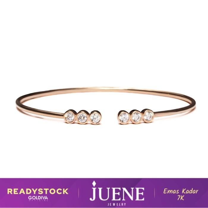 Gambar GELANG PATRICIA 03 DAZZLING - JUENE JEWELRY - EMAS 7K - BUNGA TANJUNG - WHITE GOLD dari Toko Emas Bunga Tanjung undefined Tokopedia