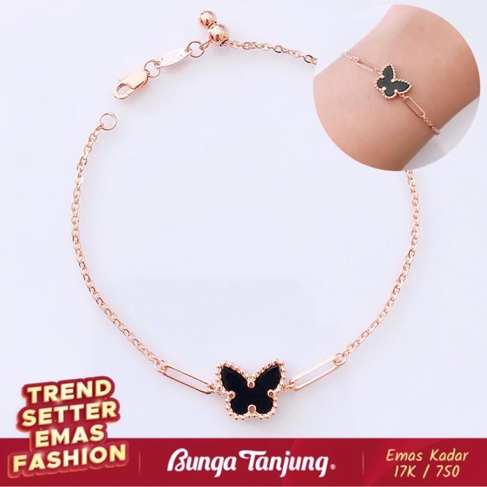 GELANG KUPU VARIASI C EMAS 17K BUNGA TANJUNG GOLD