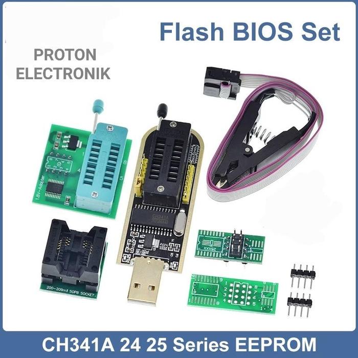 Gambar Paket Komplit Alat Flash Bios Ic Ch341 Ch341A Usb Programmer Flasher Bios Eprom Plus Soket Jepit 200Ml Adapter 1.8V Terbaru dari toko gujari official 6 undefined Tokopedia