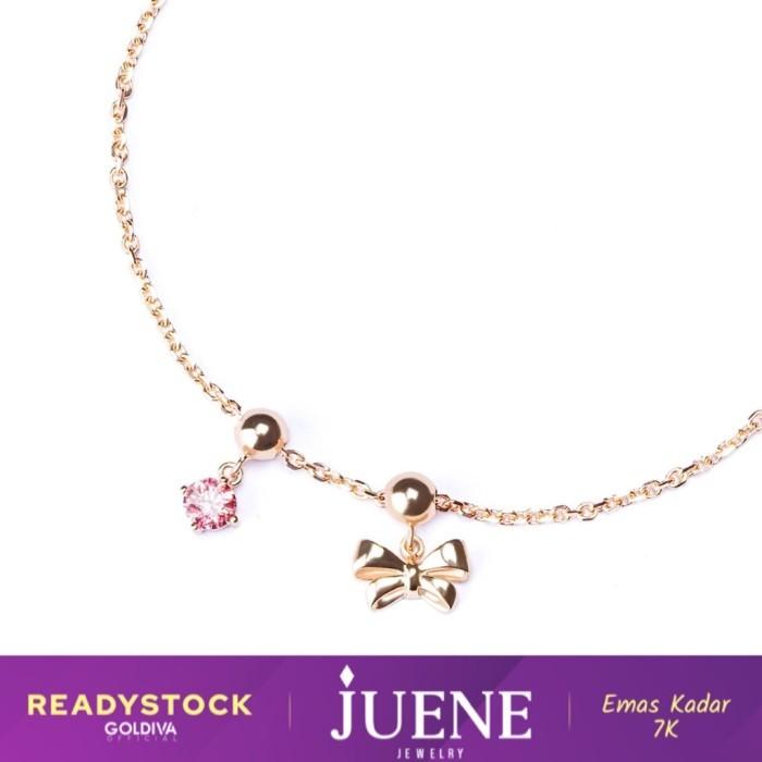 Gambar GELANG BLUSHING RIBBON THE SHADES - JUENE JEWELRY - EMAS 7K - BUNGA TANJUNG - WHITE GOLD dari Toko Emas Bunga Tanjung undefined Tokopedia