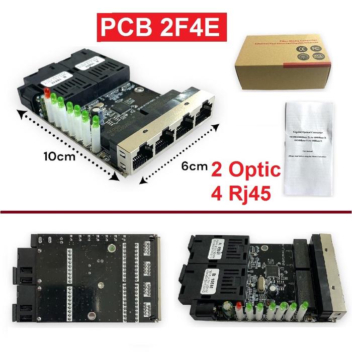 Gambar Pcb Media Converter Fiber 2 Fo Sc Port 4 Lan Rj45 Optik Optical 6 Sc 2 Rj45 Transceiver Ethernet Switch 4 Port Dengan Adapter Terbaru - PCB 2F4E dari salma store official 10 undefined Tokopedia