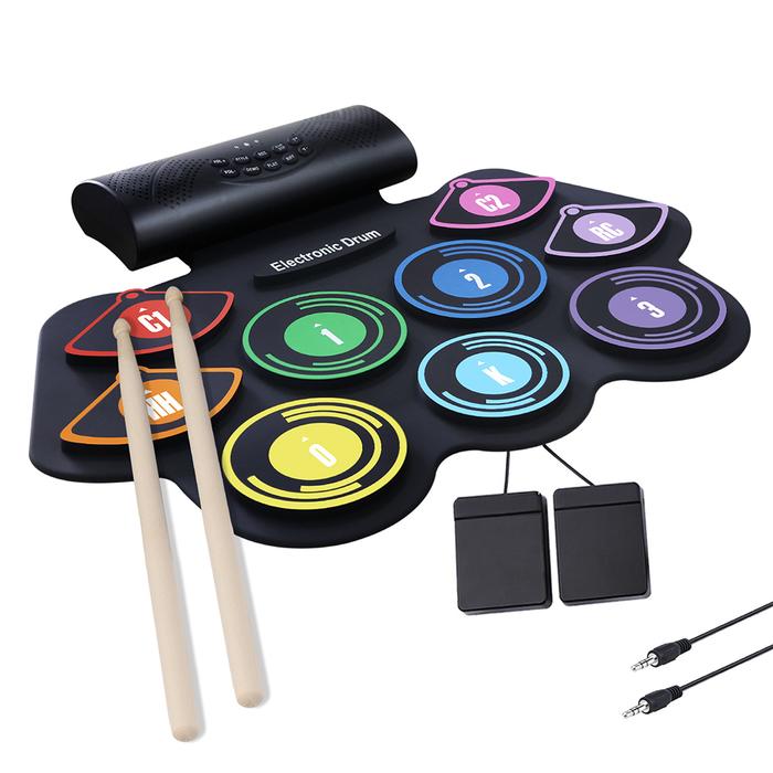 Gambar Portable Drum Set Built-in Stereo Speaker Silicon Drum Pad Electronic dari Daiho undefined Tokopedia