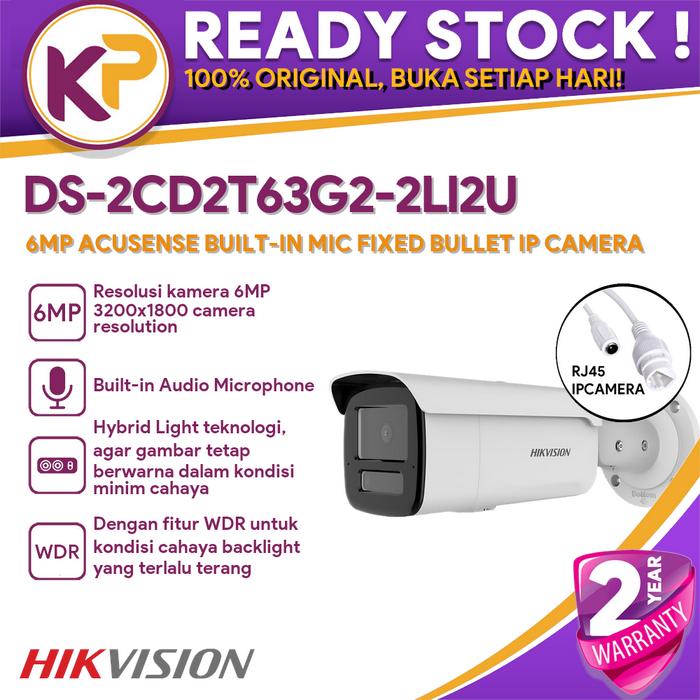 Promo HIKVISION DS-2CD2T63G2-2LI2U 6MP ACUSENSE SMART HYBRID LIGHT