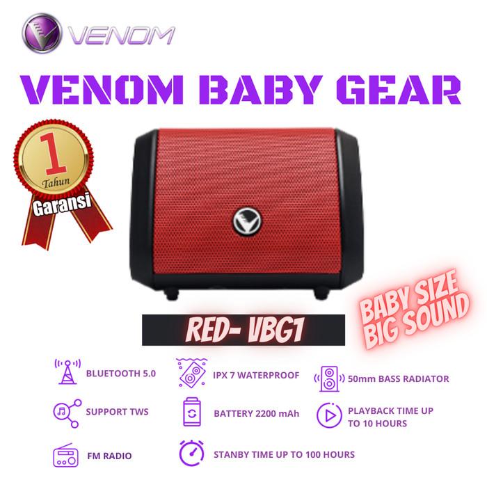 Gambar Venom Baby Gear VBG-1 Speaker Portable Bluetooth 5.0 Waterproof - Merah dari GROSIR BAROKAHHH undefined Tokopedia
