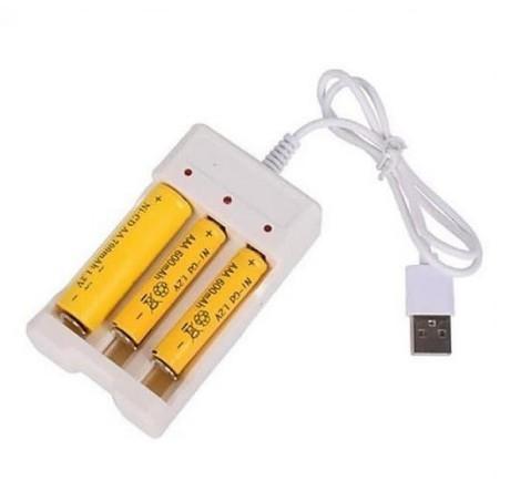 Gambar Baterai Rechargeable AA 1000mAh AAA 600mAh Charger 3 slot USB - Nusa - AA 1000mAh dari Nusantara's Market undefined Tokopedia