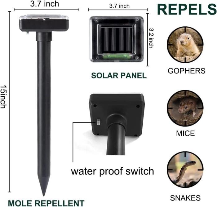 Gambar Solar Ultrasonic Rat Repellent Built-In Buzzer Outdoor Ultrasonic Garden Lawn Led Electronic Breeding Snake Repellent dari Olinesweet undefined Tokopedia