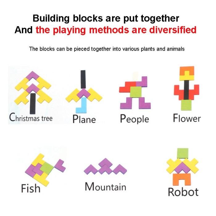 Gambar 1 Set Wooden Puzzle Baby Early Education Fun Game Children Thinking Logic Square Toy Puzzle dari Olinesweet undefined Tokopedia