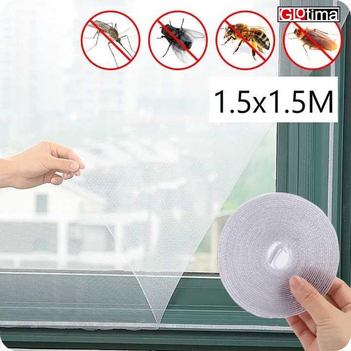 Gambar Jaring Net Gorden Kasa Jendela Anti Nyamuk Serangga Polyester - Putih 1.5x1.5M dari Glotima undefined Tokopedia