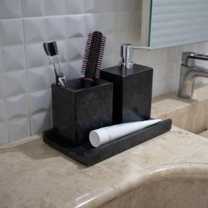 Gambar Best Marble Bathroom Accessories Set / Set Aksesoris Kamar Mandi - Black, Pinggiran dari bathroom_co undefined Tokopedia