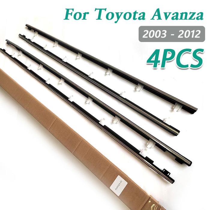 Gambar 4Pcs Karet Pelipit List Kaca Luar Weather Strip Avanza Xenia Vvti Lama All New 2003-2019 Karet Pelipit Kaca Luar Avanza - black dari Toples Mart undefined Tokopedia