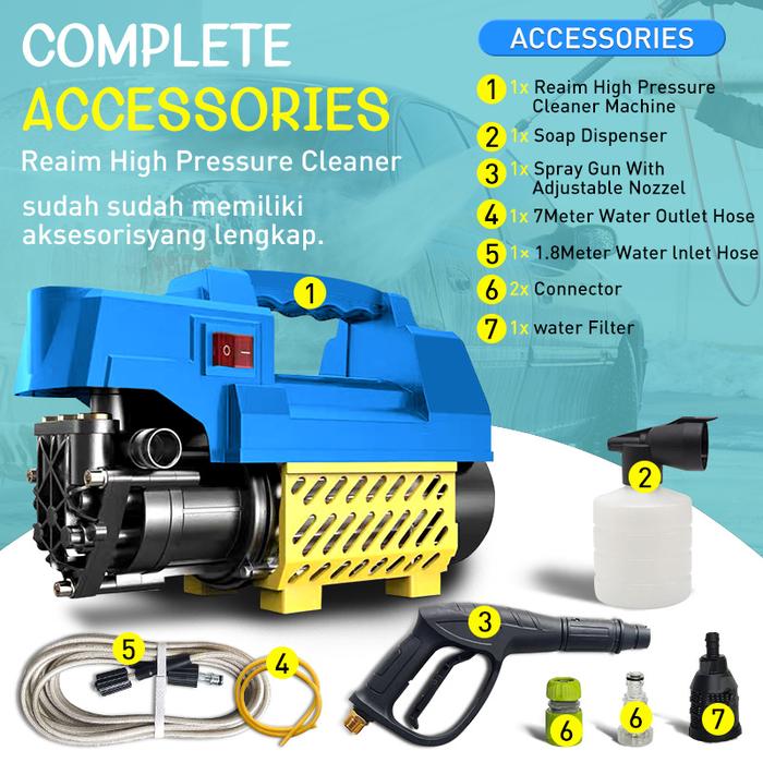 Gambar REAIM 600W Alat steam cuci motor & mobil Jet Cleane Mesin Cuci Mobil Motor Mesin Steam Jet Cleaner Alat High Pressure Washer - 600W dari taniataco undefined Tokopedia