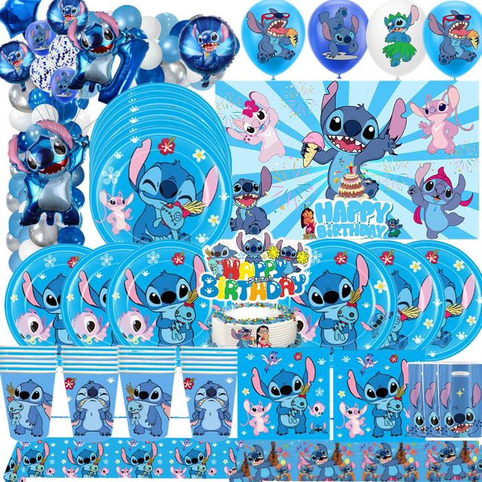 Gambar Disney Lilo&Stitch Theme Balloon Birthday Party Decorations Paper Tableware Plates Cups Napkin Banner Holiday DIY Party Supplies dari Gouwu undefined Tokopedia