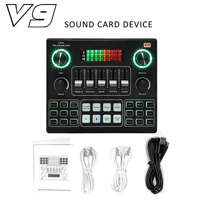 Gambar V9 Sound Card Live Sound Card For PC Cellphone Youtube HIFI Mixer Record Singing Equipment set dari Reizz undefined Tokopedia