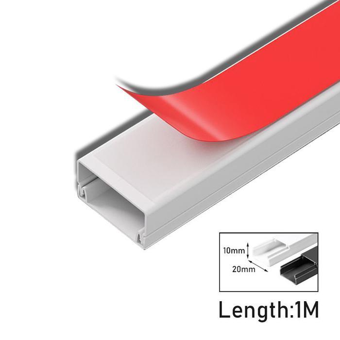 Gambar Kabel Duct Kabel Dak Cable Ducting Penutup Pelindung Kabel Tempel Dinding Lantai PVC Tray Kabel Listrik Putih Hitam 10x20 Panjang 1 Meter - Putih, 20*10MM dari IDT4 undefined Tokopedia