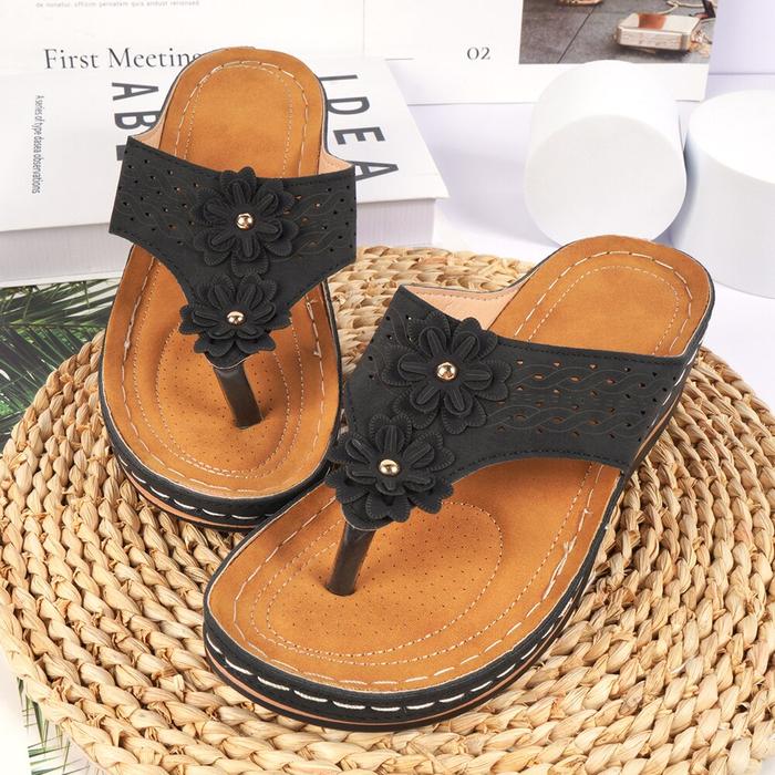 Jual Women Slippers Outdoor Flip Flops 2023 Summer Beach Wedge