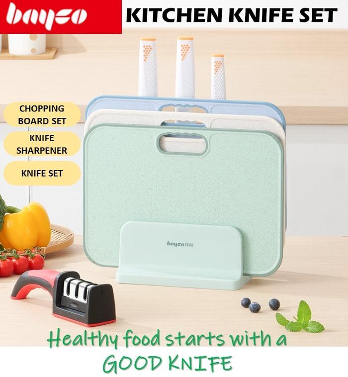 Gambar Bayco Kitchen Knife Set And Non Slip Cutting Board Anti Bacterium Slice Cut Chopping Block Bar Kitchen Tools Home dari TOKO DARSITI LINGERY undefined Tokopedia