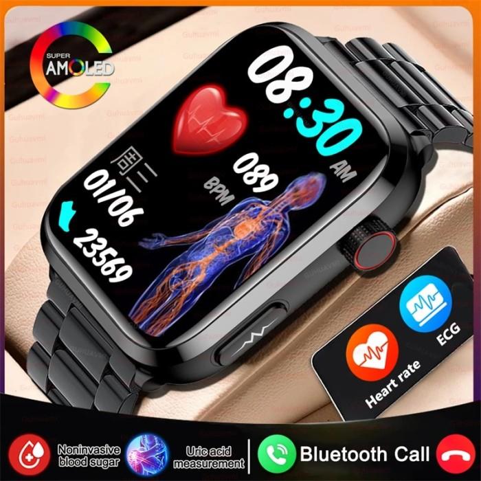 Gambar 2023 New Uric Acid Blood Fat Smartwatch ECG Blood Sugar Men Clock dari Hanso Market undefined Tokopedia