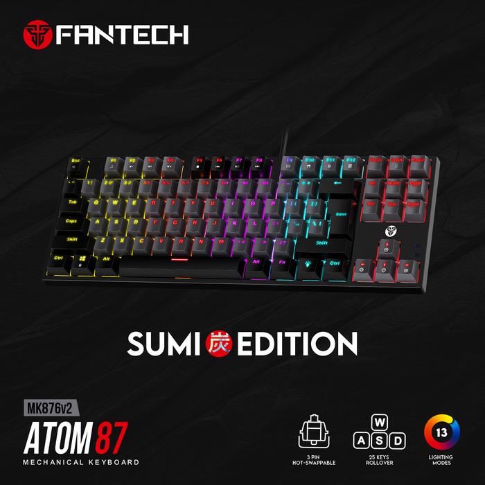 Gambar Fantech Atom87 / Atom 87 V2 Sumi Edition Gaming Keyboard Mechanical - Grey, Blue Switch dari Clover Gaming Indonesia undefined Tokopedia