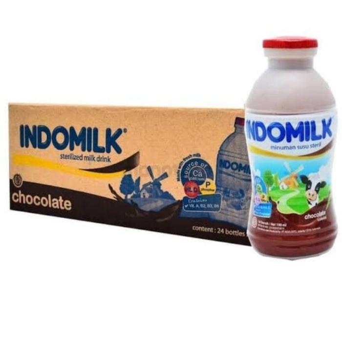 Gambar Susu Indomilk Botol 190 Ml X 24 Susu Uht Cokelat | Stroberi - Cokelat, Khusus Paket dari verile id undefined Tokopedia