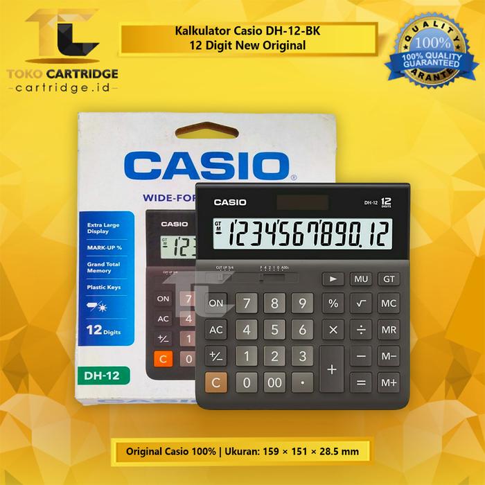 Gambar Calculator Casio DH 12 BK White 12 Digits Kalkulator Dekstop Original - BLACK dari TokoCartridge undefined Tokopedia