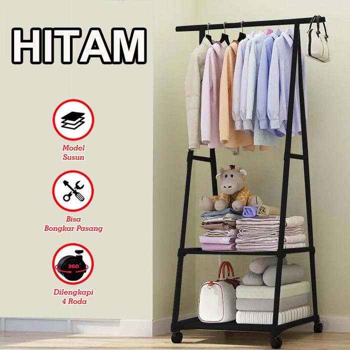 Jual Triangle stand hanger baju rak buku rak pakaian rak gantungan baju ...