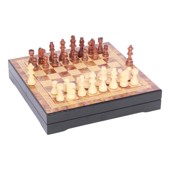 Gambar Terlaris, Wooden Chess Set Folding Chess Board With Built-in Storage dari tokped cuu undefined Tokopedia