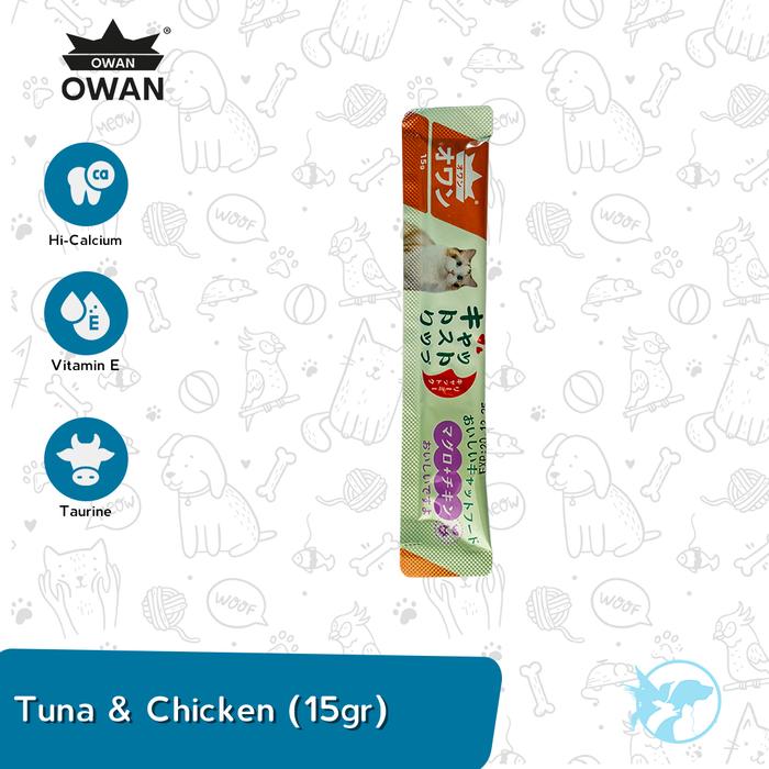 Gambar Snack Kucing Owan Cat Creamy Treats Liquid 15 Gram - TUNA CHICKEN dari Master Pet shop undefined Tokopedia