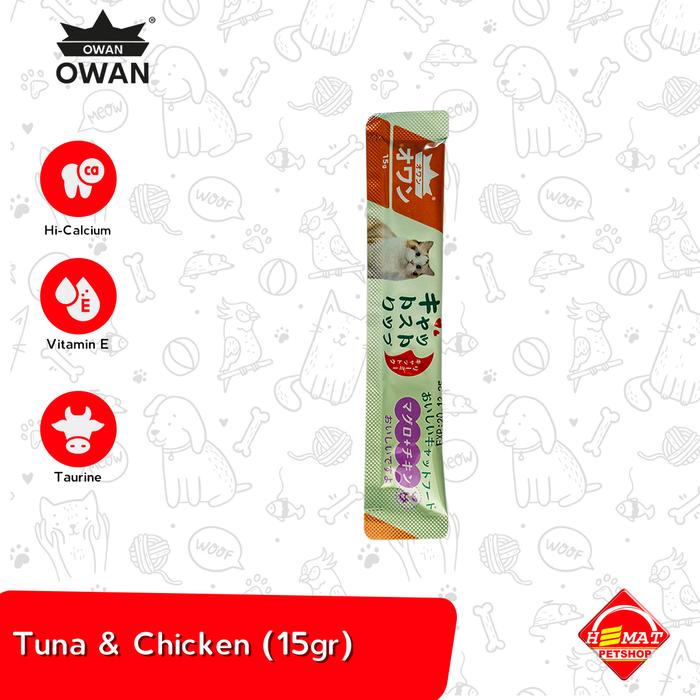 Gambar Snack Kucing Owan Cat Creamy Treats Liquid 15 Gram - TUNA CHICKEN dari Petshop Hemat Depok undefined Tokopedia