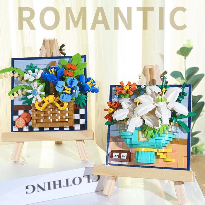 Gambar Lego Gunung Cara Rose Sunflower Building Block Bouquet Versi 3D dari Azakonter undefined Tokopedia