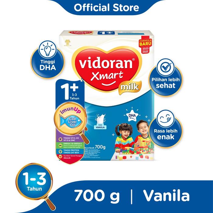 Gambar vidoran Xmart 1+ Vanilla 700gr Susu Formula Pertumbuhan Anak 1-3 Tahun dari kuromi stores undefined Tokopedia
