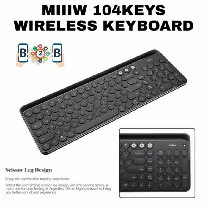 Gambar MIIIW 104 Keys Keyboard Dual Mode Wireless Bluetooth MIIW - Hitam dari bebehoo undefined Tokopedia