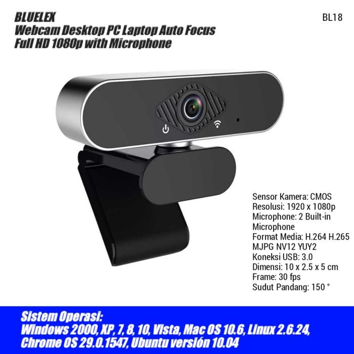 Gambar Camera External Laptop Webcam Kamera Meeting pro Webcame HD 2K 1080p Computer Pc - BL18 1080p dari Hantara Tech undefined Tokopedia