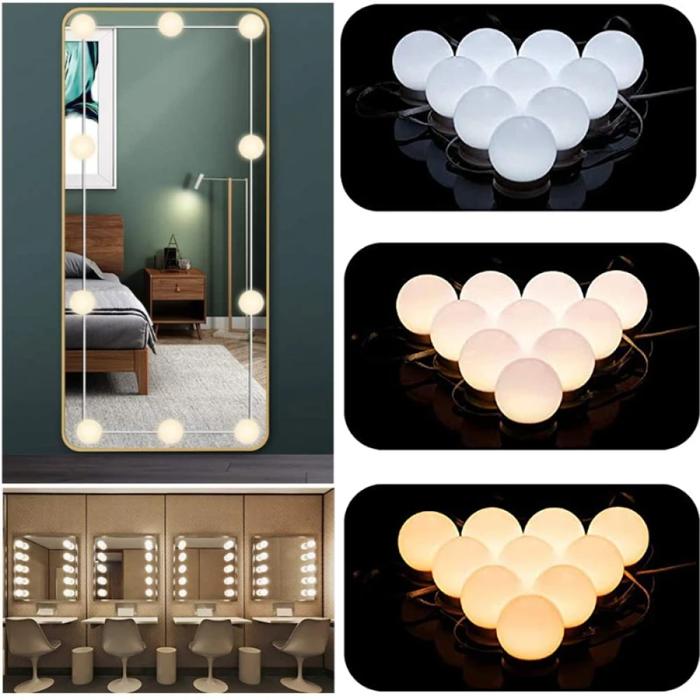 Gambar Lampu LED Meja Rias Make Up Light 3 Color Dimmable 5V 6W - Putih, 12 LED dari artomlebetshop undefined Tokopedia