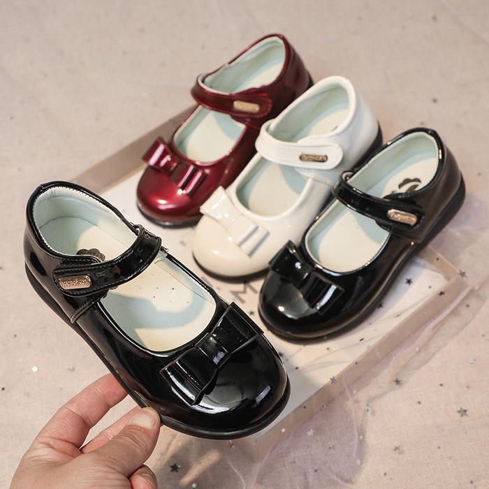 Jual Children Solid Color Simple Versatile Casual Leather Shoes