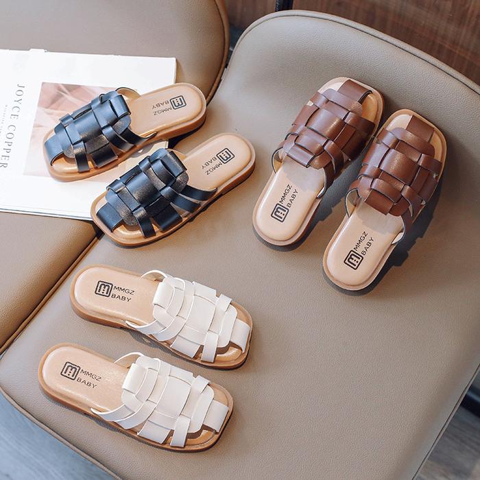 Terbaru Summer New Children Woven Sandals For Girls Fashion Soft  Comfortable Versatile Korean Style Anti-kick Casual Beach Shoes