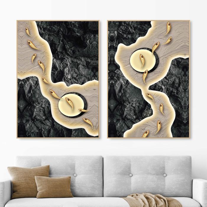 Gambar Hiasan Dinding Ruang Tamu Minimalis 80x57cm & 40x57cm INCLUDE FRAME - WALL DECOR JAPAN RED KOI FISH - Pajangan Hiasan Dinding Ikan Koi Jepang Merah Orange -Wall Decor Ruang Tamu Kamar Pajangan Rumah Lukisan Canvas HIASAN DINDING Rumah Home Decor Aesthetic - KOI (1), 40x57cm (KIRI) dari JOY STIKY undefined Tokopedia