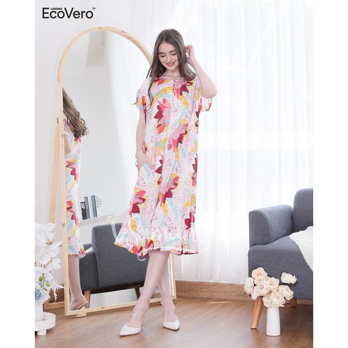 Gambar vSamantha - Daster / Dress Premium Ecovero Motif Rose - Dusty Pink dari artaz23 undefined Tokopedia