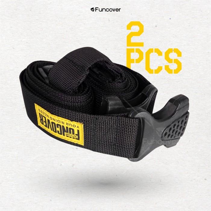 Gambar Autoku Pengikat Barang 1.8 Meter Adjustable Tali Cargo Webbing Belt Strap Buckle Click 1.8M Motor Sabuk Kargo Luggage Bagasi Koper Funcover - Hitam dari Autoku undefined Tokopedia