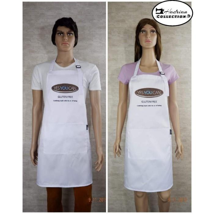 Gambar repeat order celemek apron putih dan bordir logo dari GREWOOD undefined Tokopedia